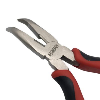 China Portable Wholesale Rubber Grips Carbon Steel Bent Nose Pliers for sale