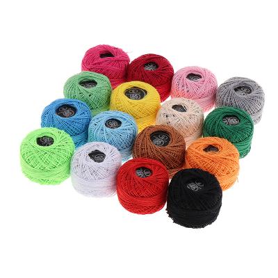 China 16-Pack High Tenacity Cotton Mixed Color Yarn Spool For Knitting And Crocheting Cotton Yarn Set for sale