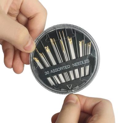 China High Quality 30pcs Sewing Hand Matched Eye Hand Compact Gold Sewing Needle With Gold Shank for sale