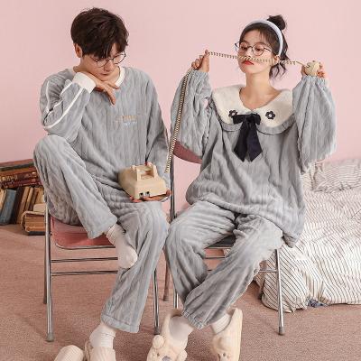 China Flannel Pajamas Sets Satin QUICK DRY QUICK DRY Pajamas Pijama Wholesale Couples Wholesale Pijama Franela Piyama Baju Tidur Sleepwear Winter Long Robes for sale