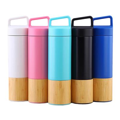 China NorthForest PORTABLE Natural Bamboo Sports Bottle Shell Tumbler Wide Mouth Thermos Stainless Steel Vacuum Flask Coffee Water Milk Tea Cup for sale