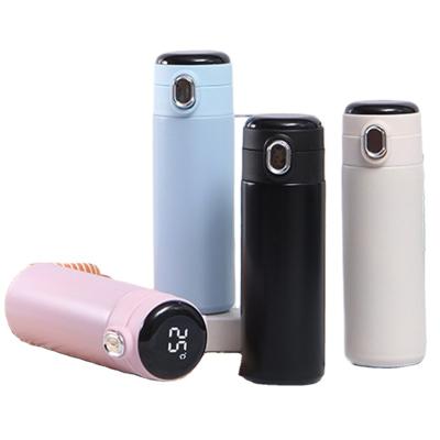 China PORTABLE Stainless Steel Water Bottle Temperature Display LED Thermos Vacuum Mug Replaceable Smart Battery Pea Cup for sale