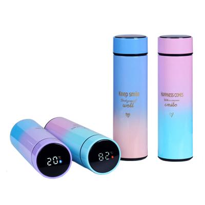 China PORTABLE LED Digital Temperature Show Smart Stainless Steel Thermos Bottle Cup Office Mug Vacuum Insulated Smart Water Bottle for sale