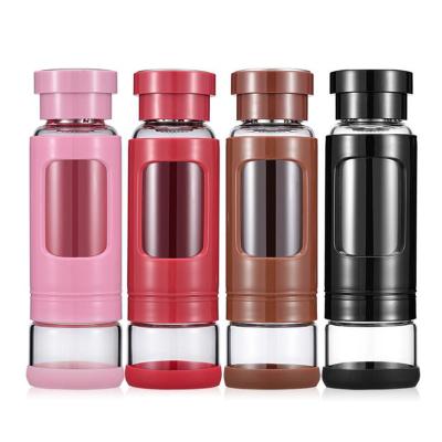 China NorthForest Magic Kombucha Water Bottle High Borosilicate Glass Cup PP Double Layers Viable Outdoor Sport Cup for sale