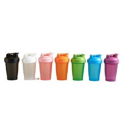 China Customized Viable Water Tumbler BPA Free Sport Cup With Stainless Steel Ball 400ml Gym Fitness Plastic Mixing Protein Shaker Bottle for sale