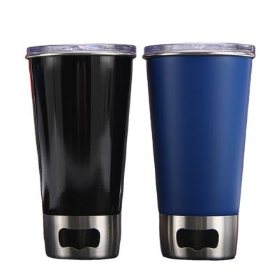 China Customized Single Wall Tumbler Viable Wine Bottle Stainless Steel Water Bottle Mug with Opener Bottle Opener Self Supplied Beer Mug for sale