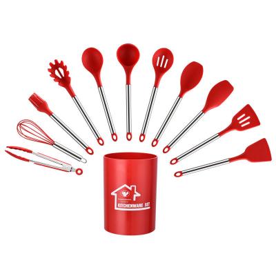 China Northforest Sustainable Kitchen Set Baking Tools 12pcs Spatula Pastry Basting Brush BPA Free Silicone Cookware Sets With Wooden Handle for sale