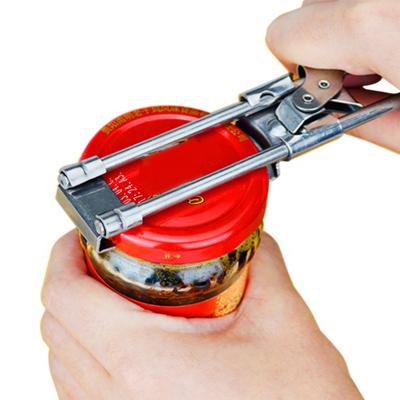 China Factory Directly Viable Multifunctional Kitchen Instrument Tools Stainless Steel Corkscrew Can Lid Adjustable Gripper Long Grip Jar Opener for sale