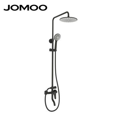 China With JOMOO Diverter Shower Set, 3 Function High Pressure Handheld Shower Heaad Rainfall Combo Head, Faucet, Matte Black for sale