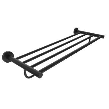 China Durable Stainless Steel Wall Mounted Matte Black Bathroom Towel Racks Modern Traditional Style Bathroom for sale