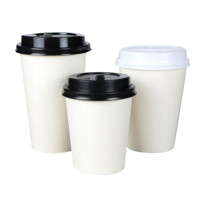 China Eco-Friendly Biodegradable White Coffee Disposable Single Wall Simple Paper Cup With Plastic Lid for sale