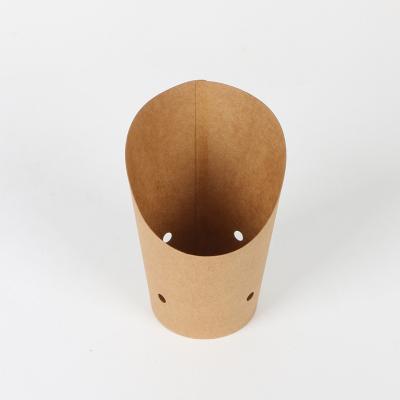 China Disposable Oblique French Fries 14oz Kraft Paper Cup For Restaurant Cafe Catering Like A Chain for sale