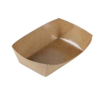 China Recyclable Disposable Kraft Paper Food Tray Ship Basket Take Out Box For Restaurant ,Fast Food for sale