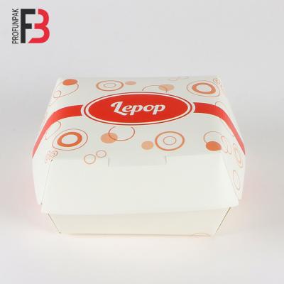 China Biodegradable Custom Printed Logo Paper Hamburger Takeout Box for sale