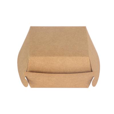 China Biodegradable Disposable Paper Burger Boxes Cardboard Kraft Paper Hamburger Box Custom Printed for sale