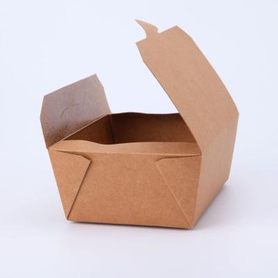 China Disposable Delivery Take Away Meal Containers Disposable Kraft Paper Food Packing Box for sale