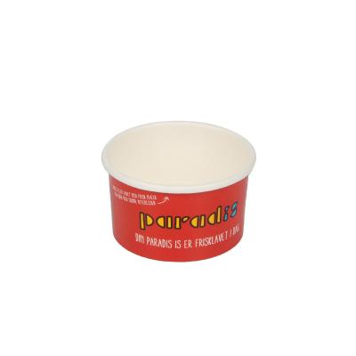 China Disposable PE Coated Custom Logo Food Grade Red Ice Cream Cup 3.5oz for sale