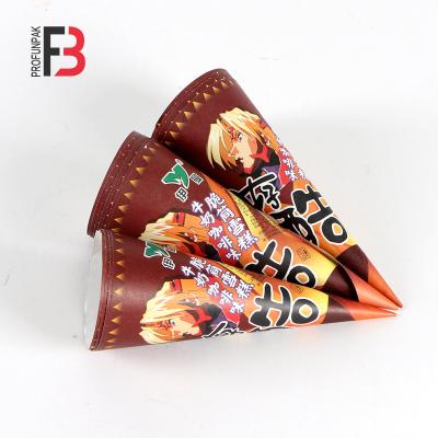 China Recycled Materials Cone Paper Cup Ice Cream Rolled Sleeve With Printed for sale