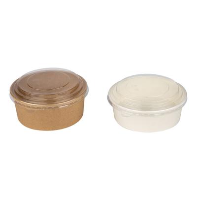 China Disposable Biodegradable Deli Wrapping Paper Salad Bowl With Plastic Lid for sale