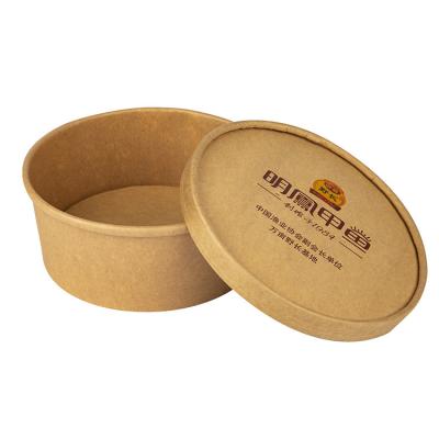 China 500ML 750ML 1000ML 1100ML 1200ML Disposable Soup Paper Cups Kraft Paper Take Out Paper Salad Bowl Craft Soup Disposable Paper Cup With Lid for sale