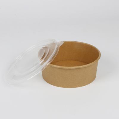 China Disposable Take Away Disposable White Brown Cardboard Kraft Paper Salad Bowl For Existing Sale for sale