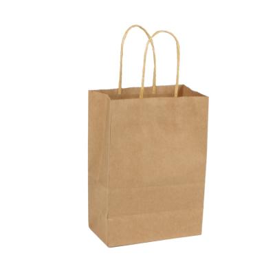 China Beautiful Custom Cheap Wholesale Disposable Kraft Paper Catering Fast Food Paper Bag Kraft Paper Shopping Bag With Handle for sale