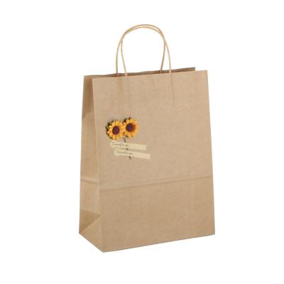 China Custom or Existing Disposable Take Away Fast Food Grade Package Brown Bread Kraft Paper Bag for sale