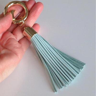 China 2020 unisex high quality custom made leather tassel, charm tassel, gold tassel bags decoration leather for sale