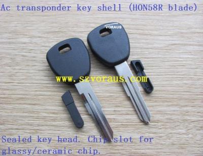 China New design AC transponder key brass shell (HON58R, key head sealed. Chip slot for glassy/ceramic chip. ) for sale