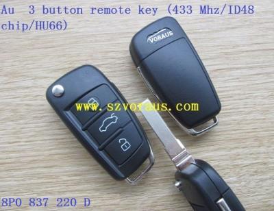 China D Remote Key Au 3 220 Brass Button 8P0 837 (434 Mhz/ID48 chip/HU66 keyway) for sale