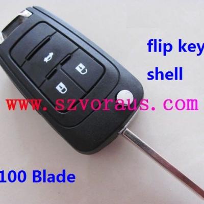 China Flip Brass Key Shell for Che Remote Key Case Fob Replacement 3 Button (hu100 key) for sale