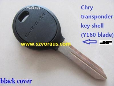 China Black Rubber+Metal Chry Transponder Key Shell Cover (Y160), Chry Chip Key Blank for sale