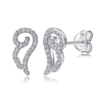 China Casual/Sporty Fashion Earrings Wings Shaped 925 Sterling Silver Wholesale Zircon Stone Earrings Jewelry Women for sale