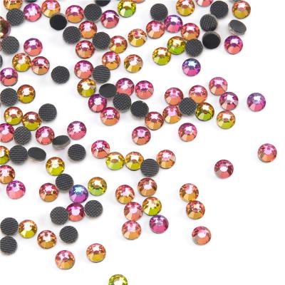 China Flatback Wholesale SS6 Hot-fix Colorful Round DMC Crystal Flatback Rhinestone for sale