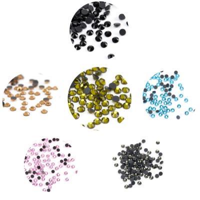 China Hot Fix Dmc Olivine Multi Sizes Flatback Rhinestones Loose Crystal Nail Rhinestone for sale