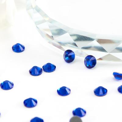 China Flatback Sapphire 3mm 4mm Hotfix Glass Dmc Stones Around Glass Rhinestones for sale