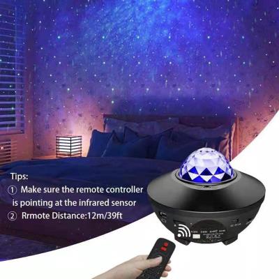 China Sound Bluetooth Activated Star Projector LED Night Star Light Water Music Lamp Wave Starry Projector Light Sound for sale