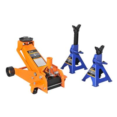 China Car Jack Professional 3 Ton Garage Floor Jack and Jack Stands Kit for sale