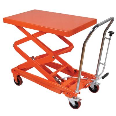 China Garment Shops Datong Work Platform Manual Hand 350kgs Capacity Hydraulic Lift Table Carts for sale