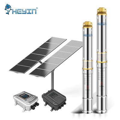 China 2022 48v 400w 2.5m3/h 55m 6sqf-3 48v Deep Well Solar Water Supply Pump Kit Manufacturers / Solar Fountain Submersible Tabletop Pump for sale