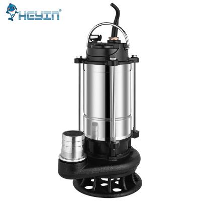 China Industrial Utilities 220V 50Hz 0.5HP High Flow Stainless Steel Submersible 2inch Sewage Pump for sale