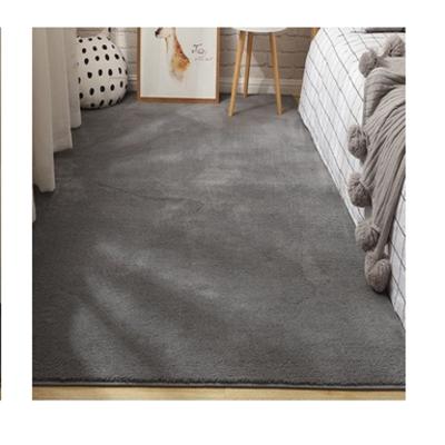 China Wangjun Washable Soft Wall To Wall Carpet Bedroom With Fur Rug Area Rug Gray Black Carpet for sale