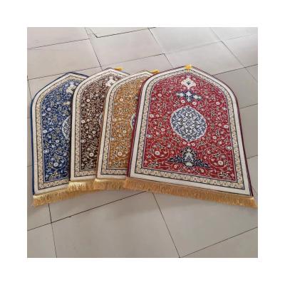 China High Quality Muslim Islamic Style Washable Prayer Blanket Turkey Tassel Wang Jun For Eid Kids Soft Prayer Mats for sale