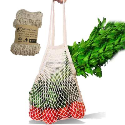 China Agriculture Goods Cotton Tote Mesh Shopping String Net Reusable Organic Bag For Vegetables for sale