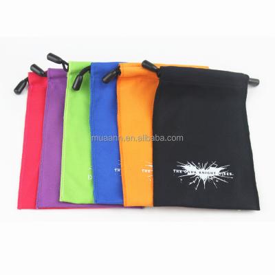 China Hot Sale Round Bottom Stretching Sample Available Round Bottom Custom Size and Logo Microfiber Drawstring Drawstring Bags for sale