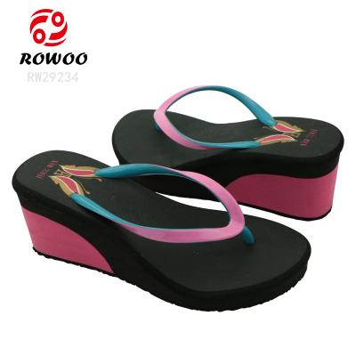 China Fashion Trend Design New Women High Heel Sandals Customized Wedges 10cm Heel Flip Flop Sandals for sale