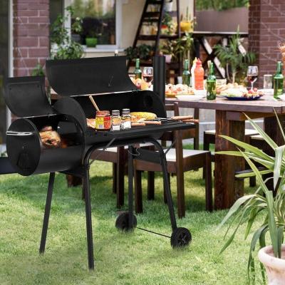 China Adjustable Size Grelha Kamado 2in1 Offset BBQ Charcoal Grill for sale