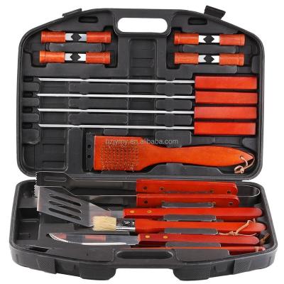 China Stocklot/18 PCs Barbecue Tool Kit Plastic Case Easily Cleaned BBQ Tool Kit for sale