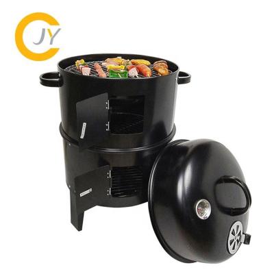 China Black Outdoor Vertical Polyfuel Grill Combination Charcoal Smoker Easily Assembled Outdoor Grill for sale