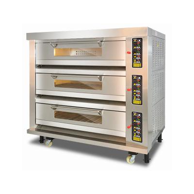 China Flour Mill Commercial 3 Deck 9 Trays Deck Classic Oven Baking Oven For Bakery Equipment for sale